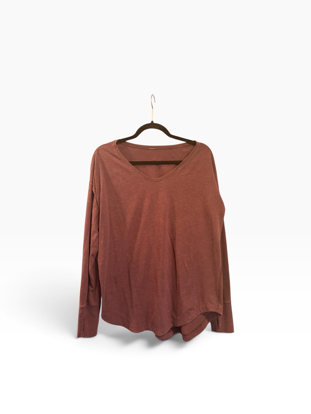 lululemon athletica Long Sleeve V-Neck Top - Rust Brown